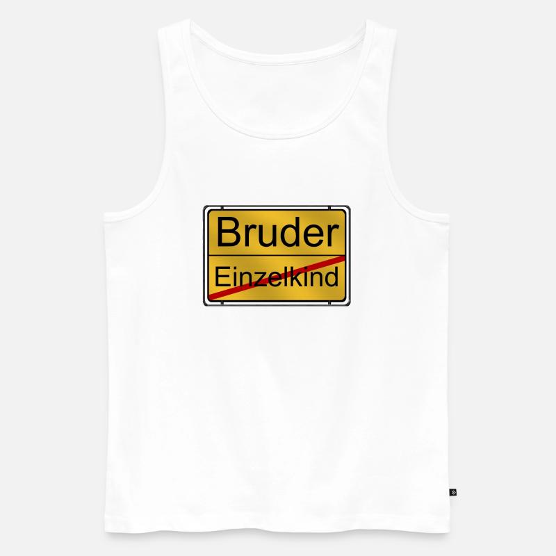Einzelkind wird Bruder - Männer Premium Bio Tank Top - Weiß