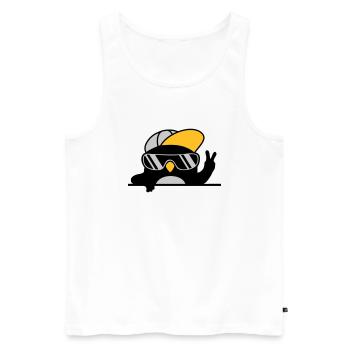 Peacezeichen cooler Pinguin Handzeichen - Männer Premium Bio Tank Top - Weiß - Vorne - Michal (187cm)