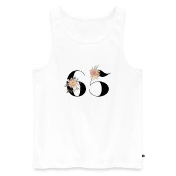 65e anniversaire fleuris (Cadeau de 65 ans) - Débardeur bio Premium Homme - blanc - Devant - Michal (187cm)
