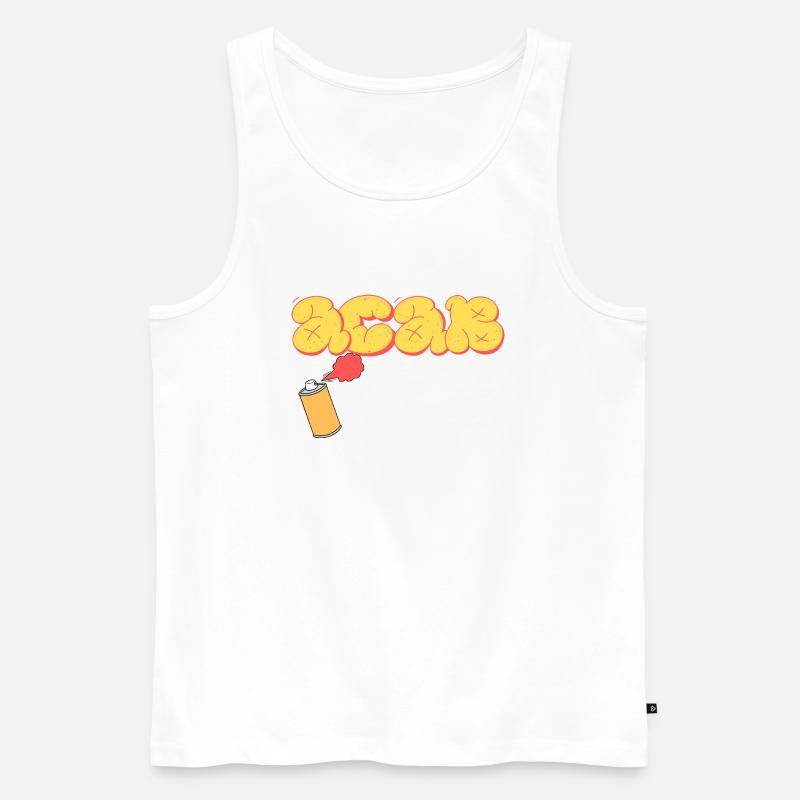 ACAB Graffiti Yellow - Männer Premium Bio Tank Top - Weiß