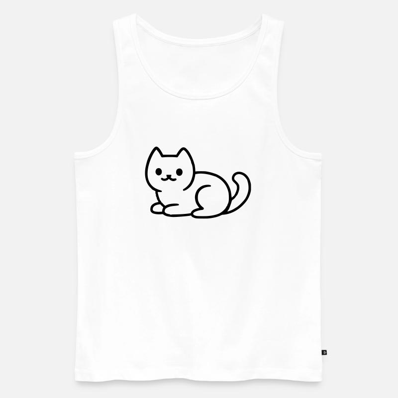 Süße Katze - Männer Premium Bio Tank Top - Weiß