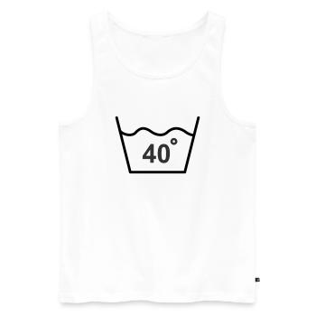 Machine Wash Warm - Men's Premium Organic Tank Top - white - Front - AI Model Male 178 light (178cm)