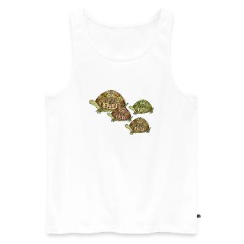 Turtles - Men's Premium Organic Tank Top - white - Front - AI Model Male 178 light (178cm)
