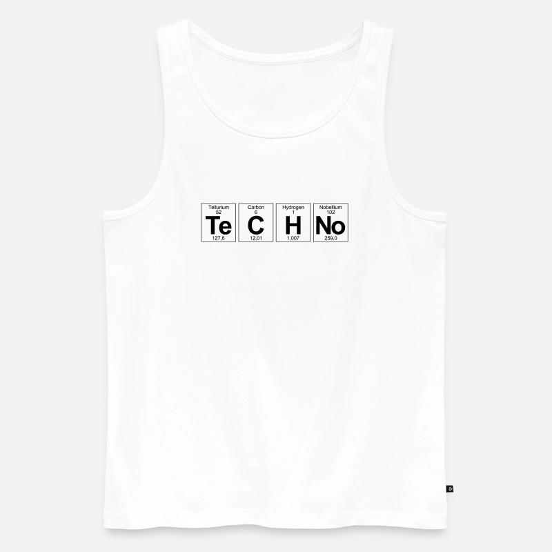 Periodensystem Techno Schriftzug Elemente Chemie - Männer Premium Bio Tank Top - Weiß