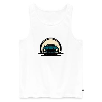 car front view - Men's Premium Organic Tank Top - white - Front - Michal (187cm)