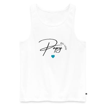 Bientôt papy - Débardeur bio Premium Homme - blanc - Devant - AI Model Male 178 light (178cm)