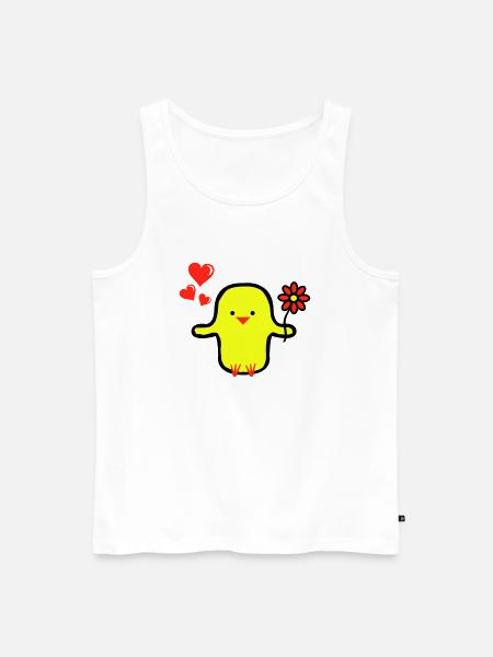 Cute Bird in Love - Men's Premium Organic Tank Top - white