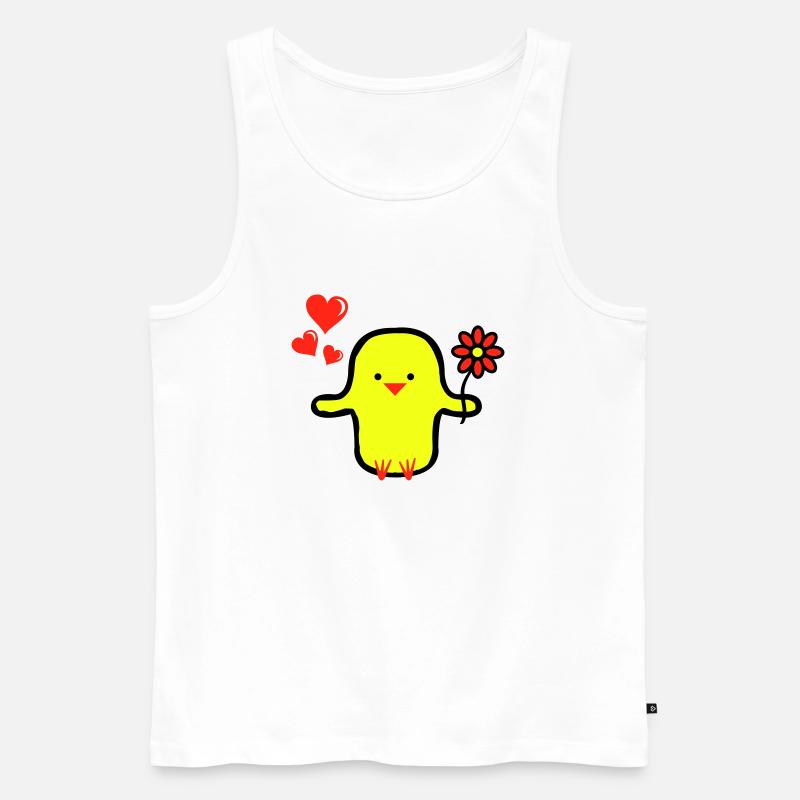 cute bird in love - Männer Premium Bio Tank Top - Weiß