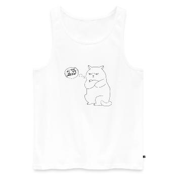Funny Cat ‘Live, Love, Meow’ - Men's Premium Organic Tank Top - white - Front - Michal (187cm)