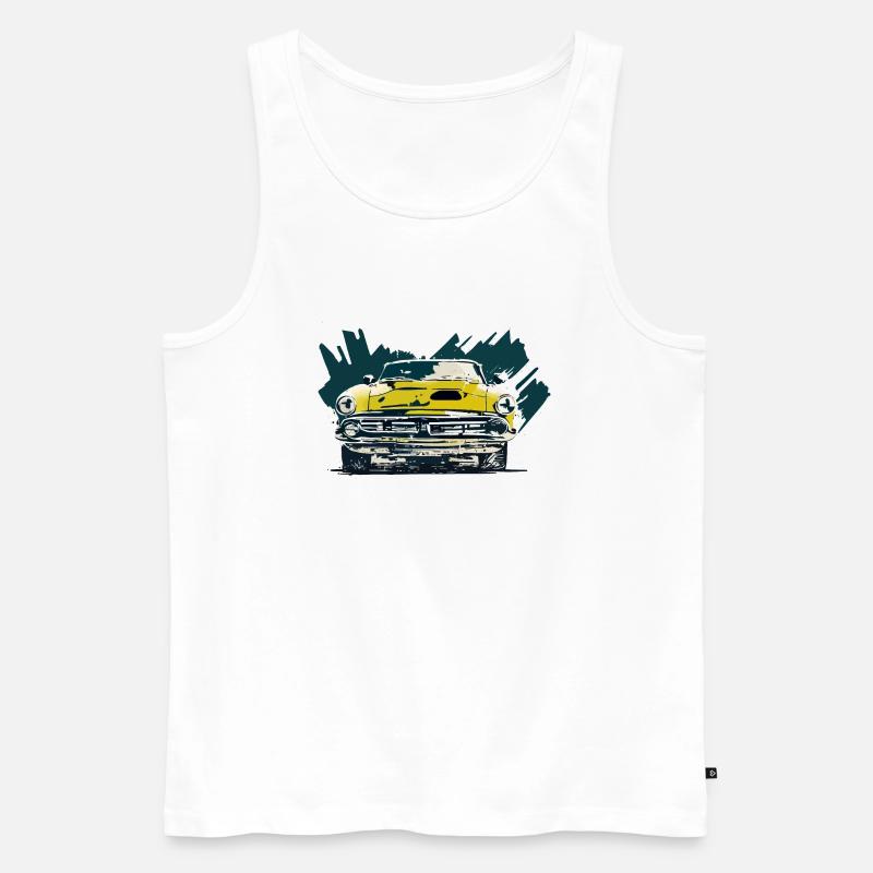 Retro-Auto - Männer Premium Bio Tank Top - Weiß
