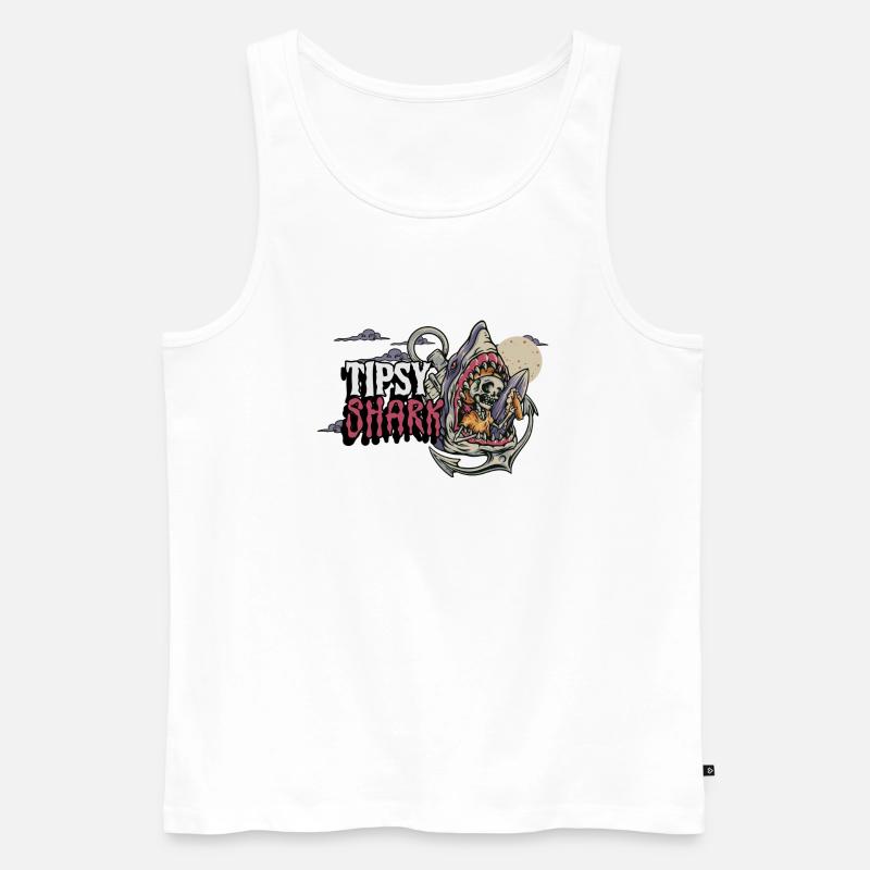 Tipsy Shark - Männer Premium Bio Tank Top - Weiß