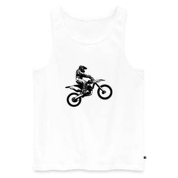 Motocross-Biker - Männer Premium Bio Tank Top - Weiß - Vorne - Michal (187cm)