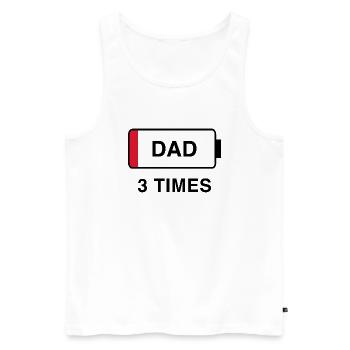 Papa 3 fois - Débardeur bio Premium Homme - blanc - Devant - Michal (187cm)