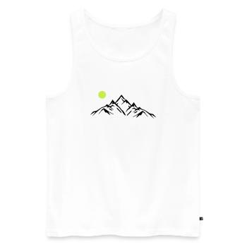 mountains - Männer Premium Bio Tank Top - Weiß - Vorne - AI Model Male 178 light (178cm)