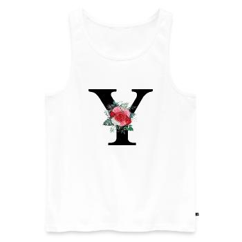 Red Floral Y Letter - Men's Premium Organic Tank Top - white - Front - AI Model Male 178 light (178cm)