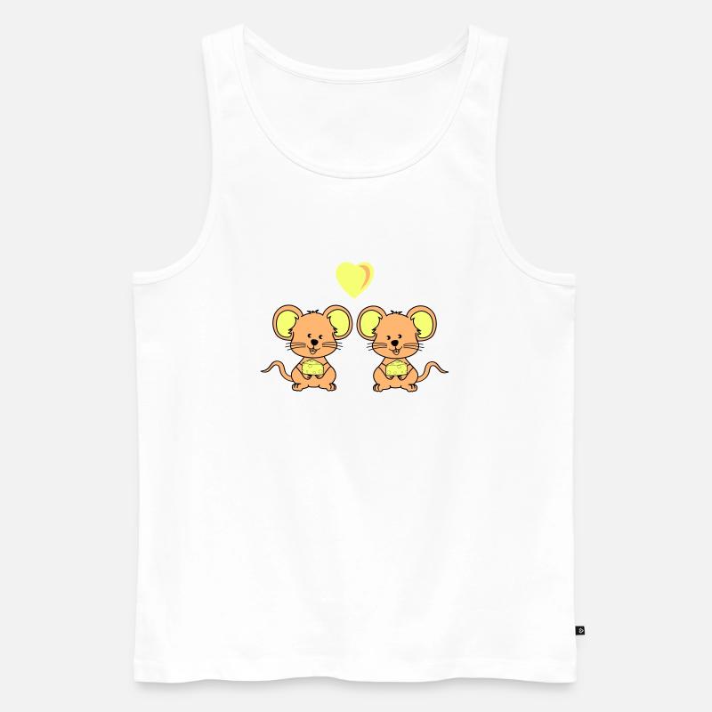 mäuse verliebt - Männer Premium Bio Tank Top - Weiß