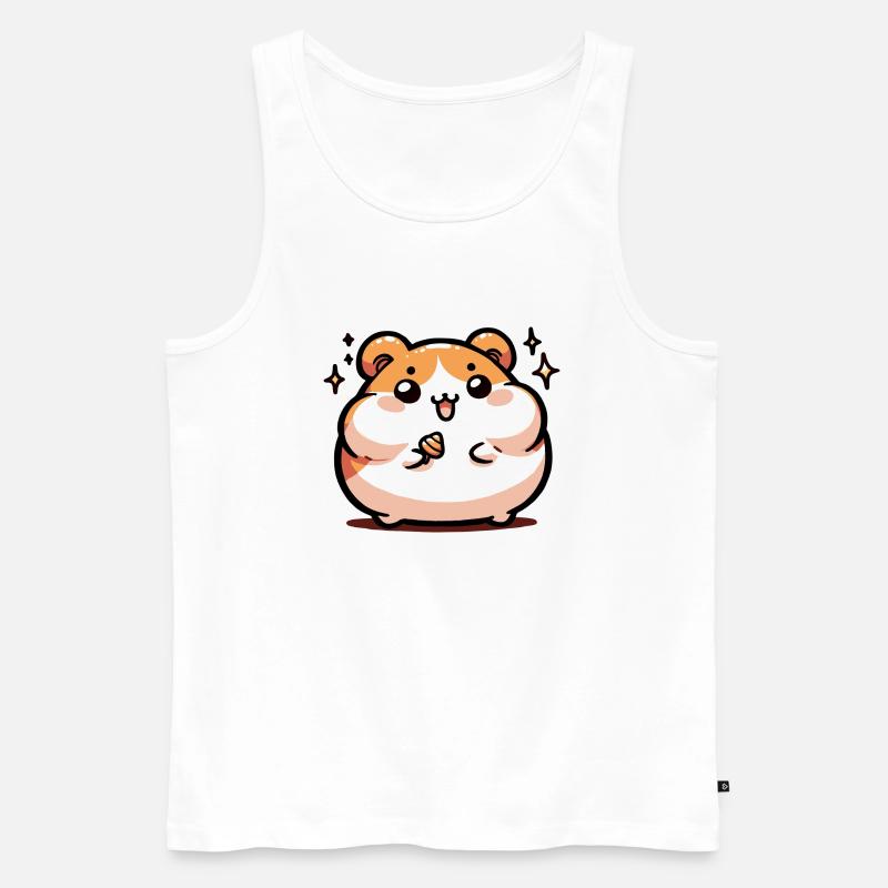dicker Hamster - Männer Premium Bio Tank Top - Weiß