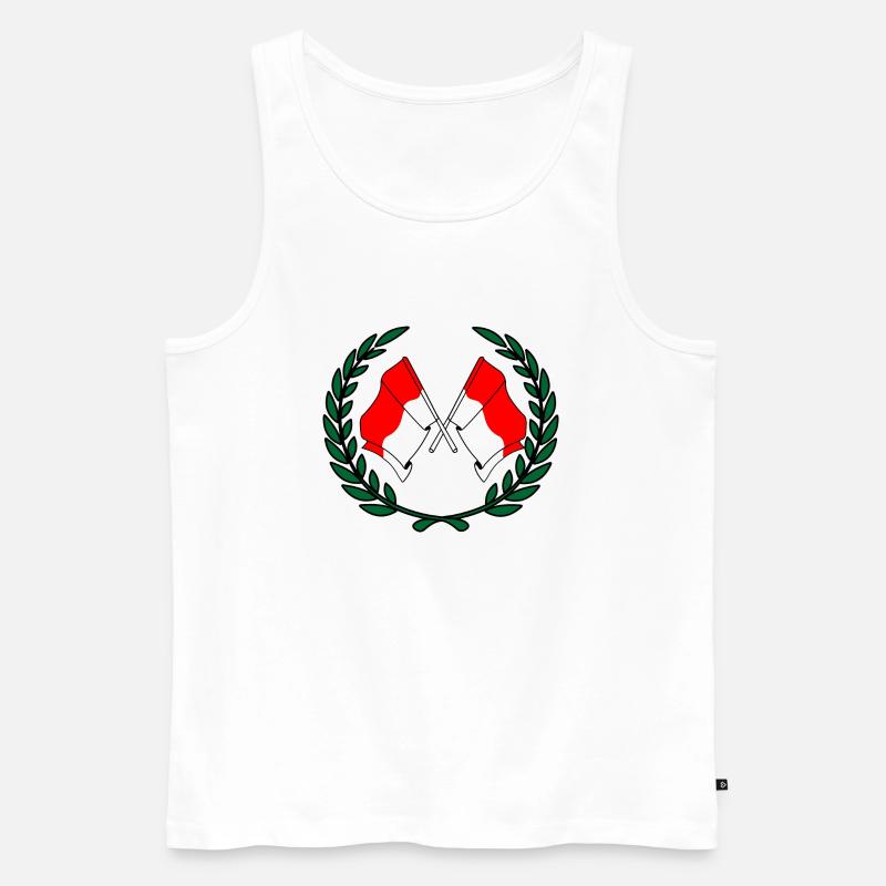 Fahnen Solothurn, Schweiz, Lorbeerkranz - Männer Premium Bio Tank Top - Weiß