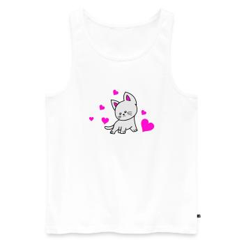cat love 02 - Männer Premium Bio Tank Top - Weiß - Vorne - AI Model Male 178 light (178cm)