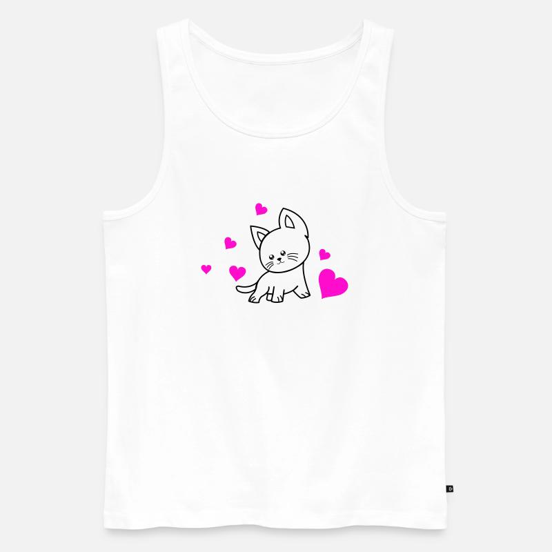 cat love 01 - Männer Premium Bio Tank Top - Weiß
