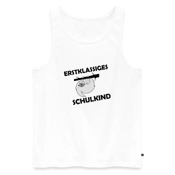 First class school kid 002 - Men's Premium Organic Tank Top - white - Front - AI Model Male 178 light (178cm)