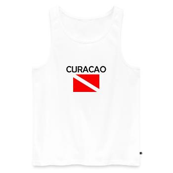 Drapeau de plongée Curaçao - Plongée sous-marine - Plongée sous-marine - Tauchen - Débardeur bio Premium Homme - blanc - Devant - AI Model Male 178 light (178cm)