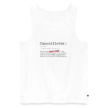 Cancoillotte noire - Débardeur bio Premium Homme - blanc - Devant - Michal (187cm)