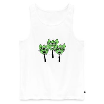 3 Clever Nerd Cats Horn-Rimmed Glasses Geek Tie Fun - Men's Premium Organic Tank Top - white - Front - Michal (187cm)
