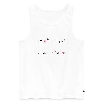 Herzen Sternchen Glitzer - Männer Premium Bio Tank Top - Weiß - Vorne - AI Model Male 178 light (178cm)