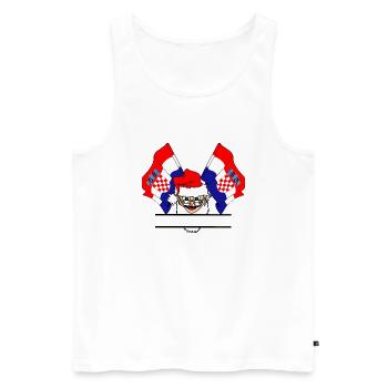 Drapeau du Père Noël de la Croatie texte bannière - Débardeur bio Premium Homme - blanc - Devant - Michal (187cm)