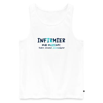 NURSE NURSE DOCTOR HUMOR DRÖLES - Men's Premium Organic Tank Top - white - Front - AI Model Male 178 light (178cm)