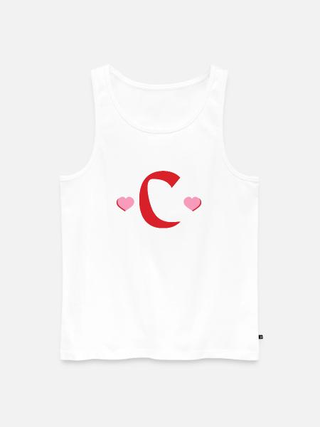 Letter c red hearts - Men's Premium Organic Tank Top - white