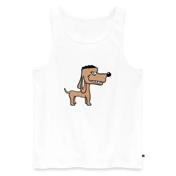 Chien Se Tient Méchant Méchant Dents Dangereuses Monstre Fun - Débardeur bio Premium Homme - blanc - Devant - AI Model Male 178 light (178cm)