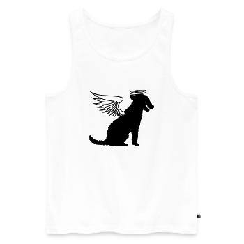 Chien Ange Halo Ailes Ange Ciel - Débardeur bio Premium Homme - blanc - Devant - Michal (187cm)