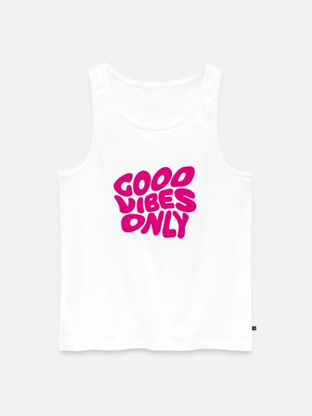 vibes only - Männer Premium Bio Tank Top - Weiß