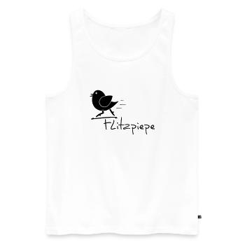 Flitzpiepe - Männer Premium Bio Tank Top - Weiß - Vorne - AI Model Male 178 light (178cm)