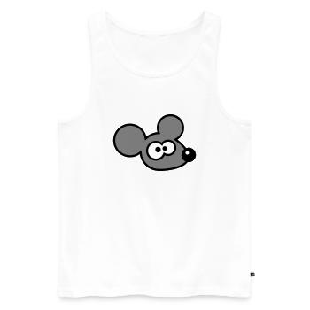 Maus Mäuschen Süße Kleine Ratte Nager Lustig Comic - Männer Premium Bio Tank Top - Weiß - Vorne - Michal (187cm)