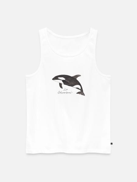Schwertwal als Aquarell - Männer Premium Bio Tank Top - Weiß