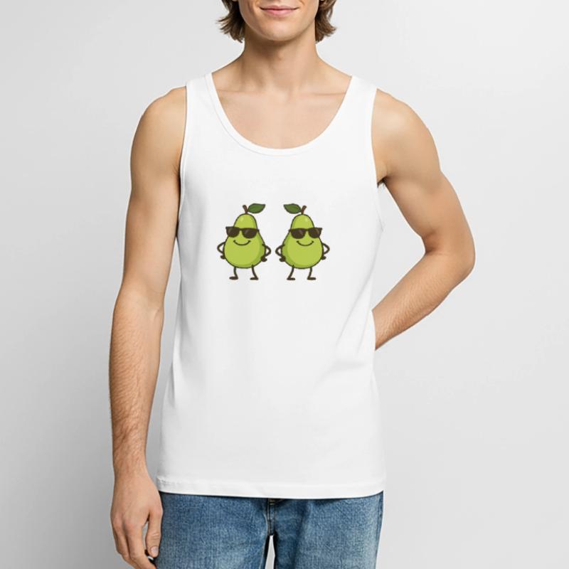 birne comic cool 2 Männer Premium Bio Tank Top