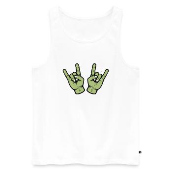 Party Hand Skirt Sign - Men's Premium Organic Tank Top - white - Front - AI Model Male 178 light (178cm)