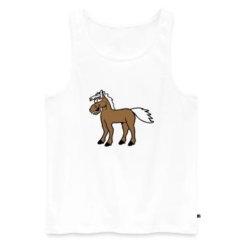 Pferd Lacht Komisch Lustige Grimasse Albern Comic - Männer Premium Bio Tank Top - Weiß - Vorne - AI Model Male 178 light (178cm)