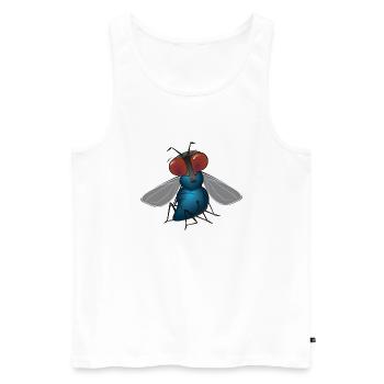 fliege - Männer Premium Bio Tank Top - Weiß - Vorne - Michal (187cm)