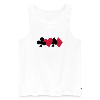 Poker, skat, jeu de cartes - Débardeur bio Premium Homme - blanc - Devant - AI Model Male 178 light (178cm)