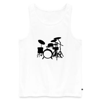 Drums - Men's Premium Organic Tank Top - white - Front - Michal (187cm)