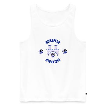 Bielefeld (ID: 001013) - Männer Premium Bio Tank Top - Weiß - Vorne - Michal (187cm)
