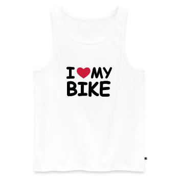 I Love My Bike - Men's Premium Organic Tank Top - white - Front - Michal (187cm)