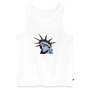 Lady Liberty - Débardeur bio Premium Homme - blanc - Devant - AI Model Male 178 light (178cm)