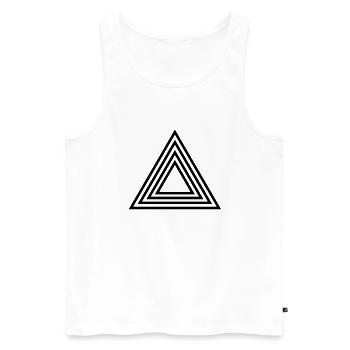 triangle_form - Débardeur bio Premium Homme - blanc - Devant - AI Model Male 178 light (178cm)