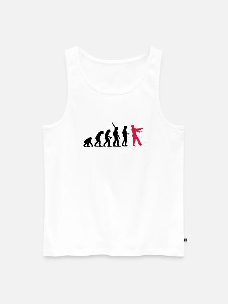 Zombie Evolution (zweifarbig) - Männer Premium Bio Tank Top - Weiß