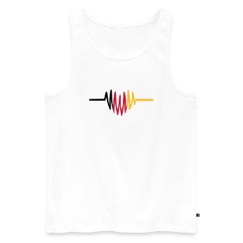 Deutschland Herz - Männer Premium Bio Tank Top - Weiß - Vorne - Michal (187cm)